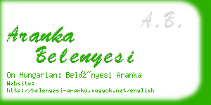 aranka belenyesi business card